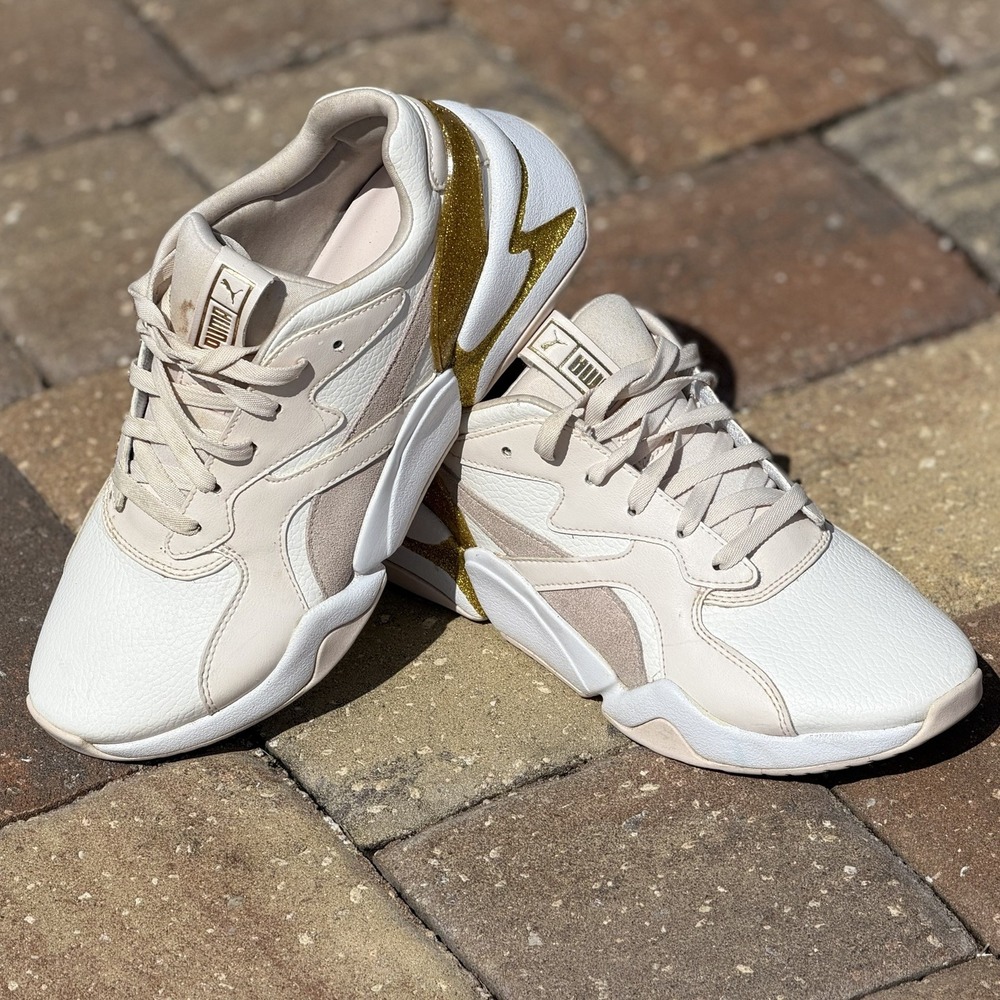 PUMA Nova Glitz Women's Sneakers Size 8.5 Light Pastel Pink Trim